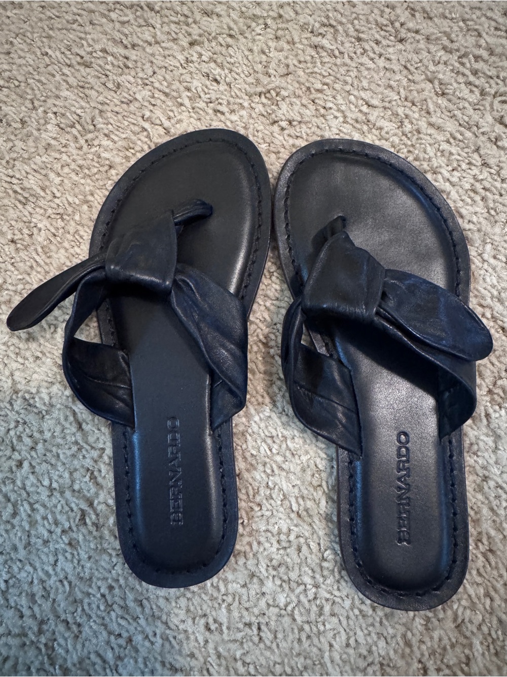 Bernardo Black Knotted Slide Sandals
